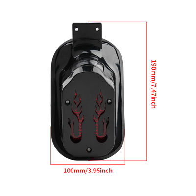 12V Universal Fit LED Motorcycle Tail Light with 12-Month Warranty - Flame Style Rear Light