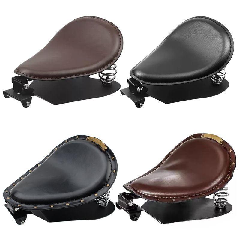 Classic Motorcycle Seat With Seat Mount  Brown Color Motorcycle Solo Spring Seat for Harley